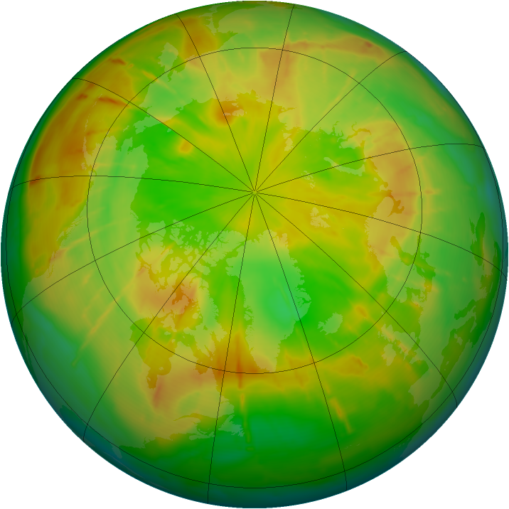 Arctic ozone map for 07 June 2010